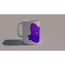 Mug Blanc brillant - Icône Chat violet