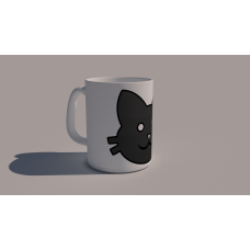Mug Blanc brillant - Icône Chat noir